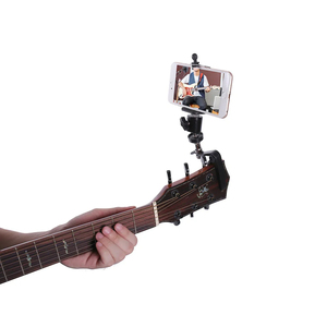 Agarre estable ajustable duradero soporte de transmisión en vivo soporte de teléfono clavijero abrazadera de cuello con capo de guitarra soporte de teléfono de guitarra - Product Image 2