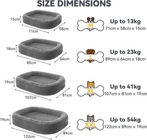 Cama para Perros Grandes Pawk XL, Ortopédica, de Espuma Viscoelástica Lavable, con Almohada Cervical de Cuatro Lados, Forma Ovalada, para Golden Retriever, Labrador, German Shepherd - Product Image 6