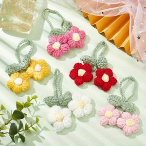 Llavero de Flores Tejidas a Crochet Hechas a Mano, con 5 Pétalos, <span class=keywords><strong>para</strong></span> Bolso, Cartera o Decoración de Coche - Product Image 6