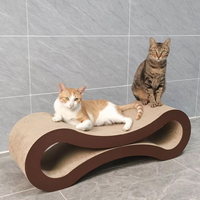 Arbre à chat moderne et durable en forme de 8, en carton ondulé, avec sac de catnip, jouet à gratter pour chat