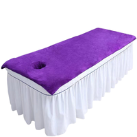 Serviette de lit pour soins de la peau en gros, grande taille, avec trou, en microfibre, pour salon de beauté