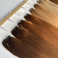 Extensiones de Cabello Humano Natural con Clip, Cola de Caballo con Cordón, Doble Trama, Liso Extremo, Cabello Virgen