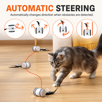 Jouet pour chat lumineux à LED avec évitement intelligent des obstacles, direction aléatoire automatique, rechargeable par USB, balle interactive pour chats