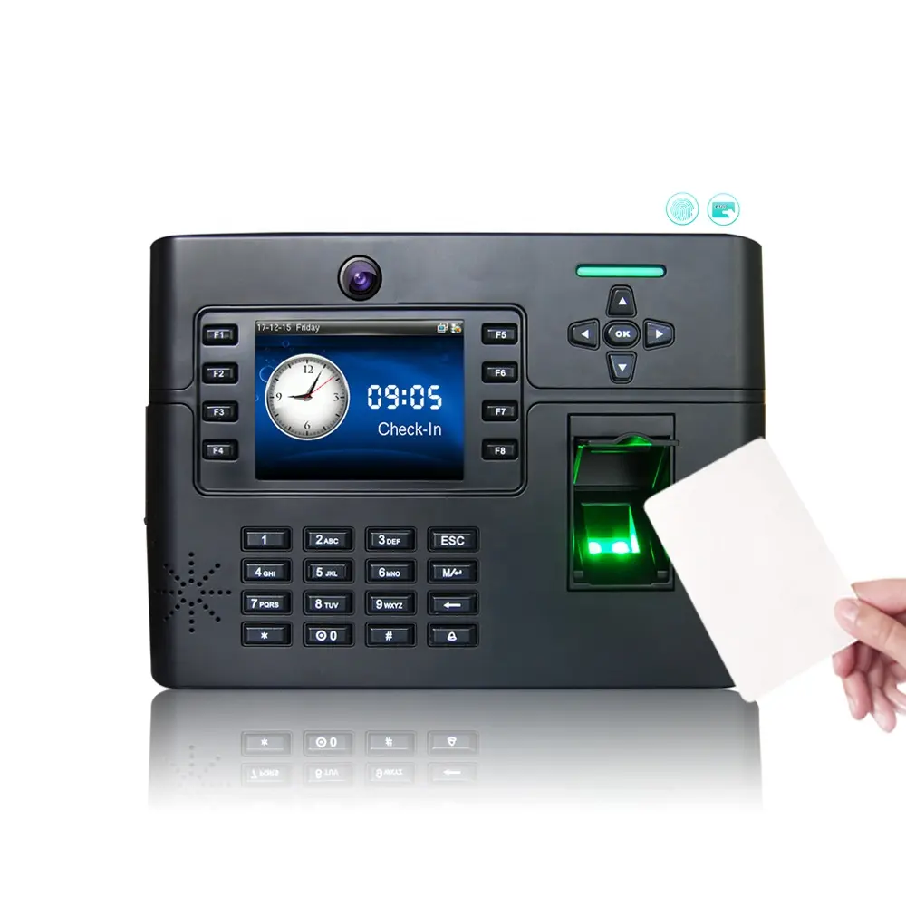 RFID kart zaman devam sistemi ve kamera ve dahili pil ile biyometrik parmak izi erişim kontrolü tcp/ip USB
