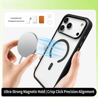 Coque de téléphone magnétique mate douce au toucher, antichoc, en acrylique dépoli pour iPhone 17 Pro Max, sensation peau