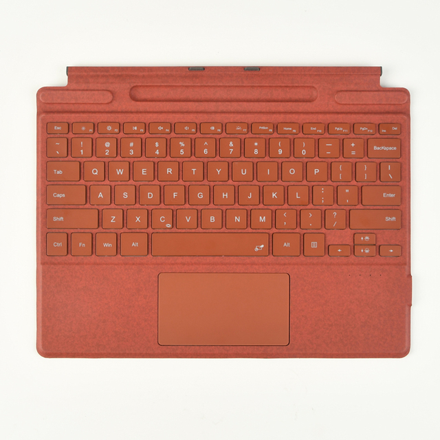 For BT Surface Keyboard for Microsoft Surface Pro8/9/X Flat LED Backlit Protective Shell Mechanically Operated Magic Used