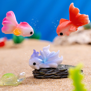 Simulated Resin Fish Figurine <b>Miniatures</b> Fishbowl Landscape Decorations Mini Goldfish Animal Charm Ornaments DIY Accessories - Product Image 2