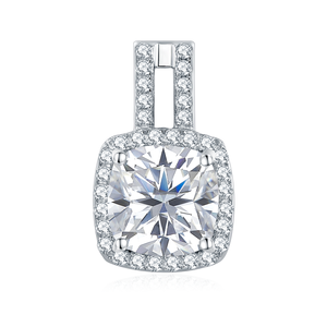 ต่างหูเงินทรงคุชชั่น 4.15 กะรัต ประดับเพชรโมอิสซาไนต์ทรงเหลี่ยมมรกต ดีไซน์ลายกุญแจ สำหรับโอกาสพิเศษ - Product Image 6