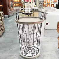 Ensemble de tables gigognes en métal de style moderne, avec design à panneaux, hauteur réglable, meubles de présentation en fer pour salon