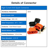 Connecteur d'équipement d'impression 3D industrielle QS13 300A, prise d'alimentation anti-étincelles haute intensité 500V DC