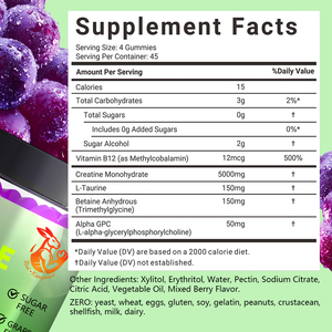 Suplemento Dietético OEM, Gomitas de Creatina Monohidrato para Adultos, para el Desarrollo Muscular, Energía y Resistencia - Product Image 2