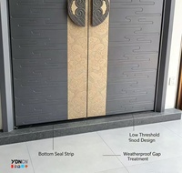 Porte d'entrée principale double en alliage d'aluminium de style européen, motif nuage gaufré, de luxe, pour villa, entrée sécurisée battante pour hôtel
