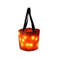 Sac seau en coton LED personnalisé pour Halloween, lumineux dans le noir, rechargeable, vente en gros, OEM ODM, avec logo personnalisé, sac citrouille pour bonbons ou farces