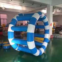 Parc aquatique gonflable commercial, tour d'escalade flottante, toboggan, PVC 0,9 mm, jouets aquatiques durables pour lac, océan, plage, complexe hôtelier