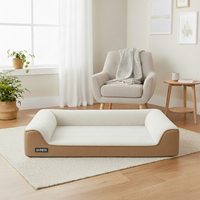 Canapé-lit orthopédique pour animaux de compagnie personnalisé avec mousse à mémoire de forme, anti-griffures et anti-morsures, housse lavable, idéal pour les chiens âgés