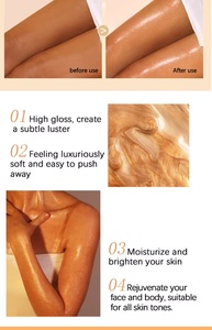 Custom Brightening Vegan Mineral Shimmer Body Glow Oil Mist Waterproof Long Lasting <b>Sunscreen</b> Finish Private Label All Natural - Product Image 4
