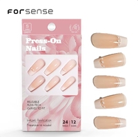 Conception personnalisée 3d presse de luxe sur les ongles longueur moyenne cercueil noir français pointe faux ongles en Chine nu portant des faux ongles conseils