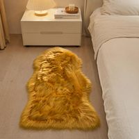 Tapis moderne en fausse fourrure ultra douce, style peau de mouton, shaggy, écologique et adapté aux animaux domestiques, pour chambre, canapé, chaise, chambre d'enfant