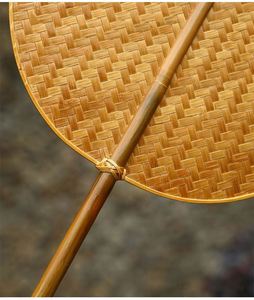 Éventail en bambou fait main de style chinois rétro, écologique, motif quadrillé, technique de peinture, pour rafraîchissement estival, entièrement fait main - Product Image 6
