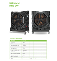 Solution de refroidissement industrielle, refroidisseur d'air évaporatif 30000m³/h, réservoir d'eau de 200L pour entrepôt