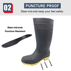 Nouvelles bottes de sécurité en PVC pour hommes, avec embout en acier, anti-perforation, antidérapantes, résistantes à l'huile, aux acides et aux alcalis, imperméables, avec logo personnalisé - Product Image 4