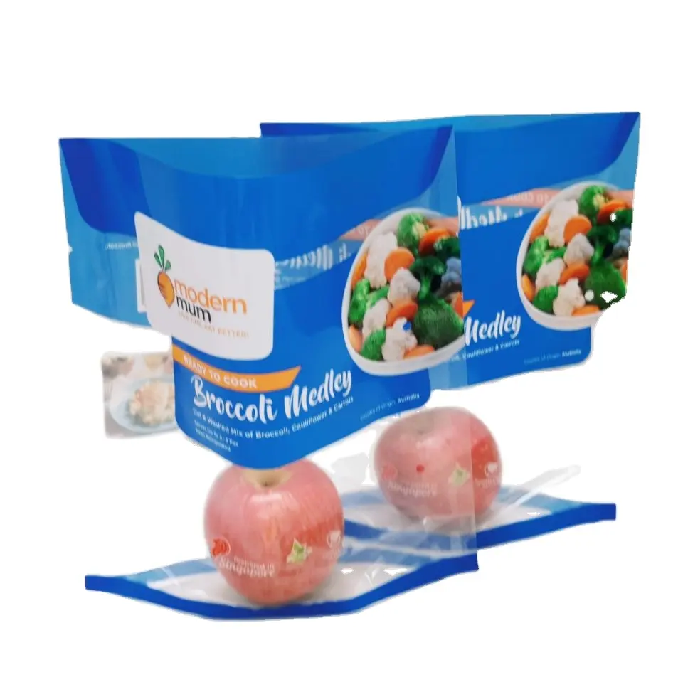 clear plastic food bag for fruit and vegetable packaging opp bag with custom logo printing fresh produce packaging