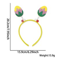 Nouveauté 2025 : Adorable serre-tête en plastique jaune avec motif de poulet et de fleurs, confortable, pour enfants, décorations de fête de Pâques et d'Halloween