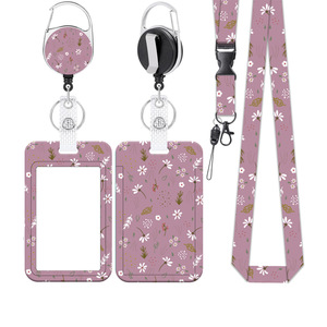 Badge clip with <b>lanyard</b>, retractable badge roll <b>for</b> ID card, ID card clip with <b>key</b> chain. - Product Image 2