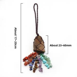 Ciondolo in Pietra Arcobaleno Intrecciato a Mano, Ornamento da Appendere per Auto, Gioielli Fai-da-Te, Vendita all'Ingrosso - Product Image 4