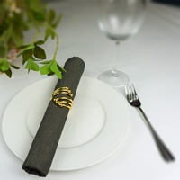 Serviette de table carrée en polyester filé style denim noir ZONDIRA, teinte en fil, 240 g/m², résistante aux taches, pour usage en restaurant, 50x50 cm