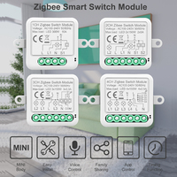 Module de relais d'interrupteur intelligent Tuya Zigbee à contact sec 10A, 1/2/3/4 canaux, relais de disjoncteur intelligent DIY avec clip de fixation