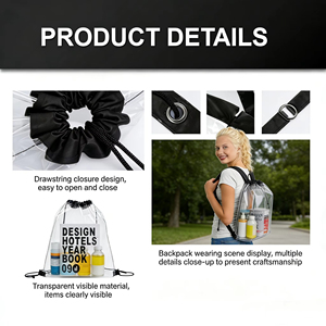 Sac <span class=keywords><strong>à</strong></span> dos <span class=keywords><strong>à</strong></span> cordon personnalisé avec logo, sac <span class=keywords><strong>à</strong></span> dos coloré en PVC transparent, sac <span class=keywords><strong>à</strong></span> cordon pour la gym, le sport, recyclable, avec cordons - Product Image 5
