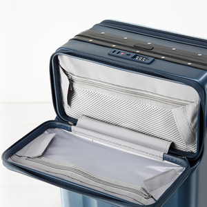Deep Compartment Design Luggage Japanese Double Quiet Spinner Wheels Front Open PC Beaded Luster Finish Wide Trolley <strong>Suitcase</strong> - Product Image 2