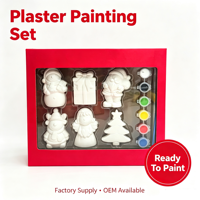 Kit de peinture sur plâtre pour enfants, figurines en plâtre non peintes, kit de bricolage pour peinture artisanale, cadeau de Noël