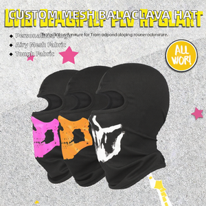 Cagoule respirante en maille avec logo personnalisé imprimé, pour ski, cyclisme, moto, pêche, activités de plein air, en polyester, utilisable comme sous-casque ou pour les fêtes - Product Image 2