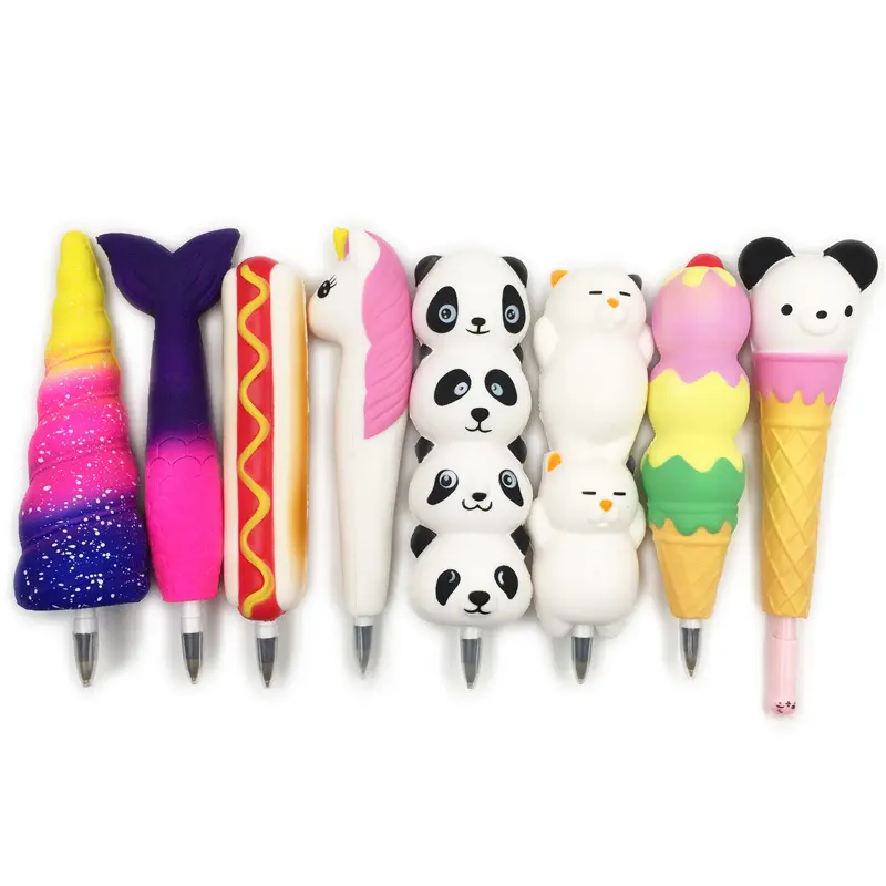 New Design Cute PU Squishy Pen Squeeze Toy 2023 Kawaii Reliever Jumbo Squishy Pen