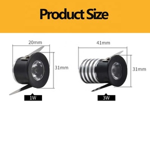 โคมไฟดาวน์ไลท์แบบฝังในตู้แสดงผล LED Spotlight <span class=keywords><strong>1W</strong></span> 3W ไฟสปอตไลท์ขนาดเล็กใต้ไฟเพดานพร้อมไดรเวอร์ - Product Image 3