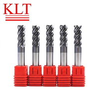 Fraise à queue carrée KLT en carbure monobloc à 4 dents, outil de fraisage CNC pour acier de moulage HRC 35, revêtement TiAlN noir