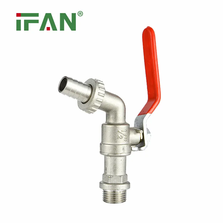 IFAN corpo lungo bavaglino rubinetto acqua linguette in ottone rubinetto a sfera per connettore lavatrice