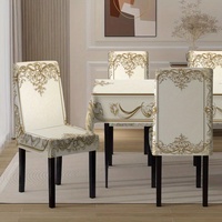 Housse de chaise de salle à manger Kongyu Home Textiles en Spandex extensible, motif floral baroque, élastique universelle, vente en gros