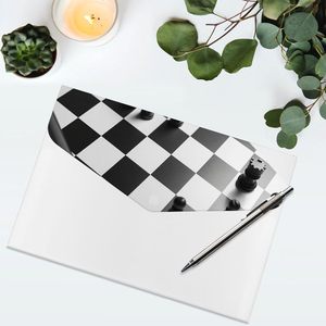 Thư mục cờ vua mở rộng 6 túi với nút chụp và thiết kế bàn cờ đen trắng, thích hợp cho văn phòng và du lịch tại nhà. - Product Image 5
