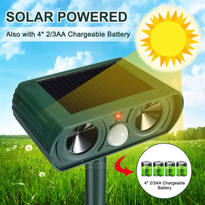 Solarbetriebener Ultraschall-Abwehrgerät gegen Ratten, Eichhörnchen, Rehe, Stinktiere, Kaninchen, Maulwürfe, Hunde, Katzen, Wasserdichter Solar-Vertreiber mit Bewegungsmelder - Product Image 4