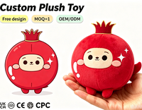 OEM ODM Personnalisé Pendentif Porte-clés Mignon en Peluche Grenade Dessin Animé Rembourré Coton PP Unisexe pour Enfants Promotionnel