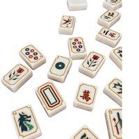 Jeu de Mahjong américain avec numéros aux coins, tuiles en résine durables, jeu de table moderne de luxe pliable