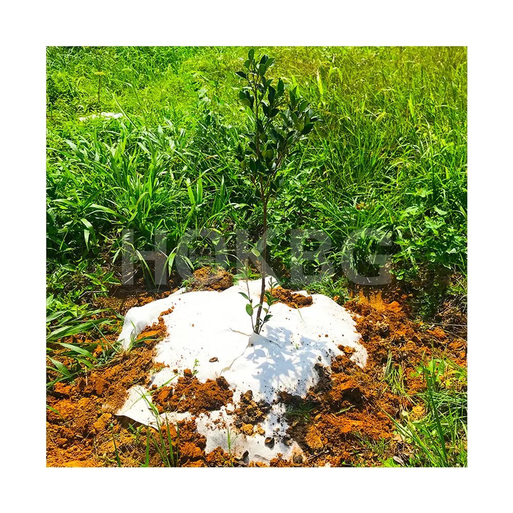 HOKBG eco friendly plant fiber biodegradable weed mat nursery plants compostable weed control mat ground cover for landscape
