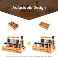 Maison Cuisine Comptoir Armoire Tiroir De Rangement Organisateur Boîte Réglable Bambou Bois Épice Rack