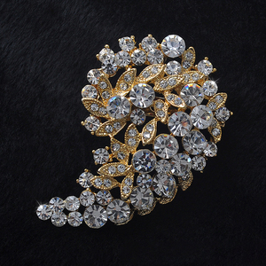 Weiman Usine En Gros Cristal Plante Forme Broche De Mariage Broches Virgule <span class=keywords><strong>Demi</strong></span> <span class=keywords><strong>Lune</strong></span> Broches - Product Image 1