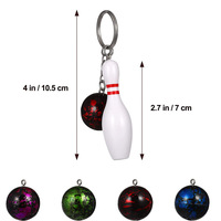 Porte-clés créatif de bowling 3D, mini porte-clés en PVC, breloques pour sac à dos, ornement suspendu, porte-clés sportifs de bowling, cadeaux souvenirs