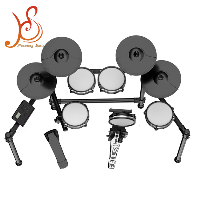 Beginner HUASHENG CTD-600 Professional E-Drum Kit Birch Wood Chamber 5-Pad 4-Cymbal Digital Acoustic Electronic Percussion Drum