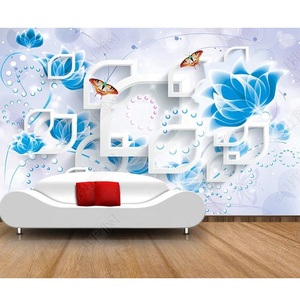 Papier peint panoramique 3D motif lys, <span class=keywords><strong>tapisserie</strong></span> sur mesure <span class=keywords><strong>pour</strong></span> salon - Product Image 4